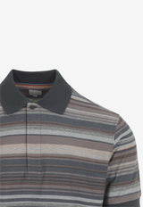 Textured Stripe Polo T-shirt
