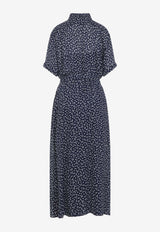 Printed Short-Sleeved Midi Dress