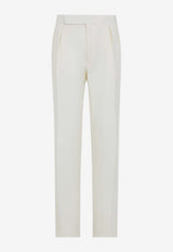 Wool Pleated Tailored Pants