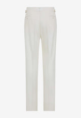 Wool Pleated Tailored Pants