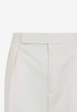 Wool Pleated Tailored Pants