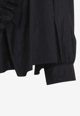 Long-Sleeved Cropped Flowy Blouse