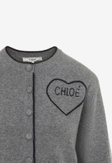 Crewneck Cashmere and Wool Cardigan