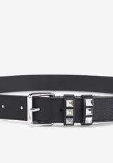 Studded Leather Buckled Belt