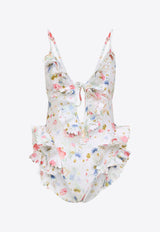 Lucky Waterfall Frill One-Piece Swimsuit