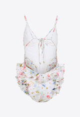 Lucky Waterfall Frill One-Piece Swimsuit