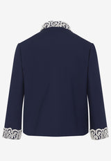 Lace-Insert Virgin Wool Jacket