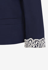Lace-Insert Virgin Wool Jacket