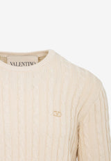 Cable-Knit VLogo Sweater