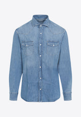 Long-Sleeved Denim Shirt