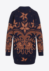 Paisley-Jacquard Wool Cardigan