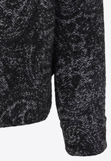 Knitted Paisley-Jacquard Zip-Up Cardigan