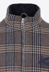 جاكيت مُبطن من الصوف بنقشة مربعات