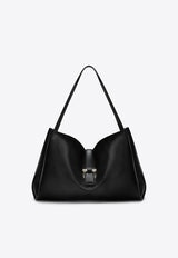Ferragamo Large Calf Leather Tote Bag Black 0777335LE/R_FERRA-GR