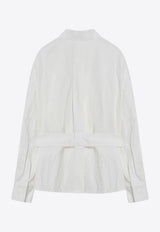 Ferragamo Saharan Button-Up Shirt White 0783913CO/Q_FERRA-BI