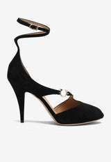 Ferragamo Molly 95 Gancini Suede Pumps Black 07849521CSUE/R_FERRA-NB