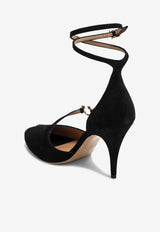 Ferragamo Molly 95 Gancini Suede Pumps Black 07849521CSUE/R_FERRA-NB