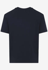 AMI PARIS Crewneck T-shirt with Embroidered-Logo Navy