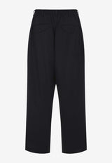 Y-3 Wool-Blend Wide-Leg Pants Black