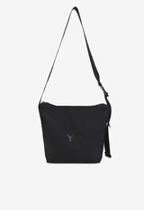Y-3 Messenger Bag with Logo-Lettering Black