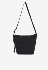 Y-3 Messenger Bag with Logo-Lettering Black