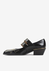 Chloé Susanna 40 Studed Leather Pumps Black