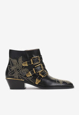 Chloé Susanna 40 Studed Leather Boots Black