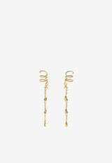 Chloé Chain and Logo Brass Earrings Gold