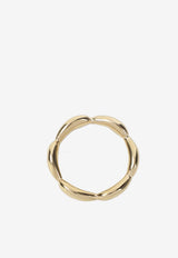 Chloé Chain and Logo Brass Ring Gold