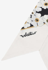 Valentino Silk Scarf with Floral-Print Multicolor