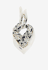 Valentino Silk Scarf with Floral-Print Multicolor