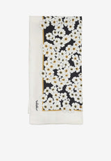 Valentino Silk Scarf with Floral-Print Multicolor
