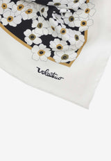Valentino Silk Scarf with Floral-Print Multicolor