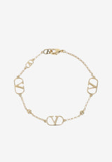 Valentino Vlogo-Charms Brass Bracelet Gold