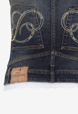 Patched Denim Top