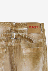 Washed-Out Straight-Leg Jeans