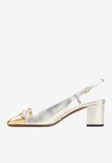 Valet Du Roi 60 Slingback Pumps in Metallic Leather