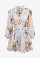 Ascension Plunge Printed Mini Dress