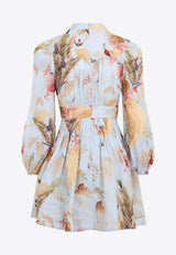 Ascension Plunge Printed Mini Dress