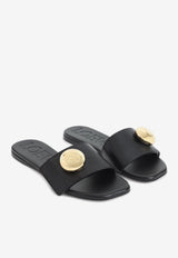 Pebble Leather Slides