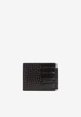 Croc-Embossed Bi-Fold Wallet