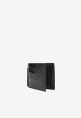 Croc-Embossed Bi-Fold Wallet
