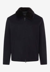 Fur-Collar Cashmere Jacket