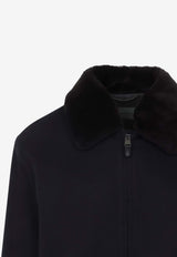 Fur-Collar Cashmere Jacket