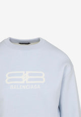 Logo-Jacquard Cropped Sweater in Wool Blend