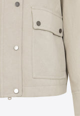 Corduroy-Collar Short Parka