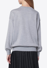 Moschino Intarsia Logo Wool Sweater Gray 09305401/R_MOSCH-2486