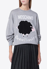 Moschino Intarsia Logo Wool Sweater Gray 09305401/R_MOSCH-2486