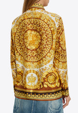 Versace Barocco Print Long-Sleeved Silk Shirt Gold 1001360 1A15215 5N790
