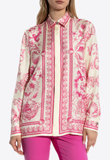 Versace Underwater Barocco Print Silk Shirt Pink 1001360 1A15277 5K660